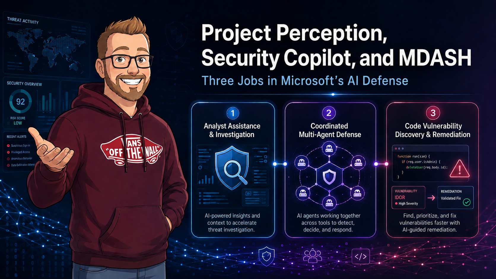 Project Perception, Security Copilot, and MDASH: Three Jobs in Microsoft's AI Defense